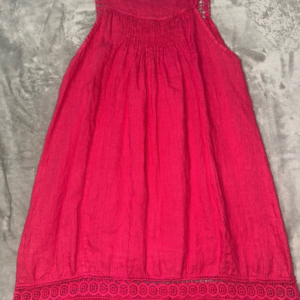 Pink Linen Dress/Cover up